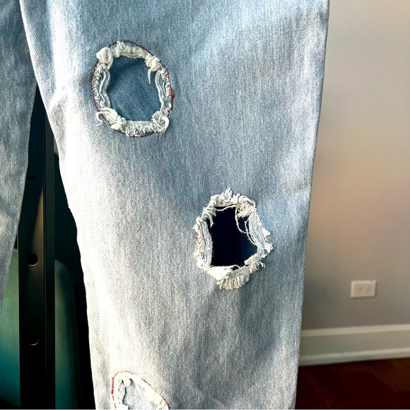 ASOS Design Abstract Hole Jeans - Size 6 - Picture 8 of 10